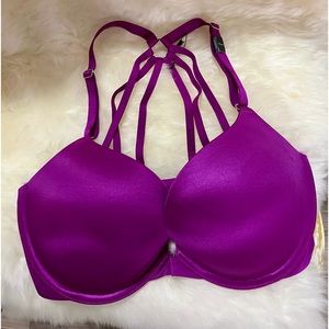 Victoria Secret Very Sexy Push Up Pigeonnant Bra 32DD Purple